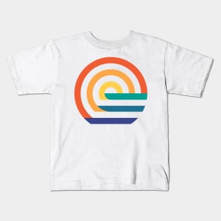 Sunset geometric vacation Kids T-Shirt